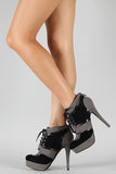 Dollhouse Fly Two Tone Lace Up Platform Bootie