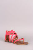 Qupid Strappy Gladiator Thong Flat Sandal