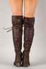 Breckelle Combat Lace Up Over-The-Knee Boots