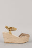 Bamboo Glitter Espadrille Platform Wedge