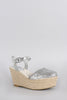 Bamboo Glitter Espadrille Platform Wedge