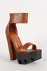 Wild Diva Lounge Open Toe Chunky Platform Heel