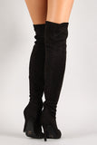 Breckelle Vegan Suede Stiletto Over-The-Knee Boot