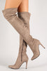 Breckelle Vegan Suede Stiletto Over-The-Knee Boot