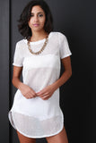 Perforated Chain Necklace Tunic Top