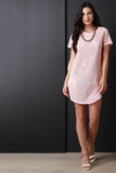 Chain Necklace Mesh Shirt Dress