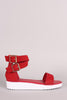 Bamboo Nubuck Ankle Straps Flatform Sandal