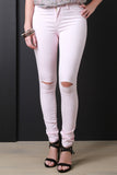 Knee Slit Skinny Pants