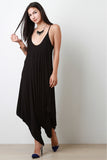 Plunging Neckline Draping Oversize Jumpsuit