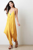 Plunging Neckline Draping Oversize Jumpsuit