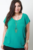 Side Pleat Boxy Top