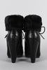 Bamboo Fold-Over Faux Fur Collar Heeled Oxford Booties