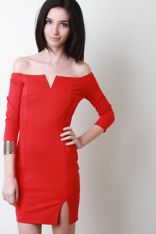 Off Shoulder Bodycon Mini Cocktail Dress