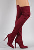 Liliana Suede Pointy Toe Stiletto Over-The-Knee Boots