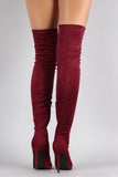 Liliana Suede Pointy Toe Stiletto Over-The-Knee Boots