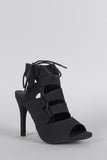 Cutout Corset Lace Up Open Toe Heel