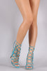 Shoe Republic LA Loops Lace Up Open Toe Heel