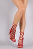 Shoe Republic LA Loops Lace Up Open Toe Heel