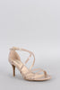 Bamboo Patent Strappy Crisscross Open Toe Heel