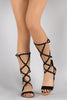 Qupid Studded Strappy O-Ring Gladiator Flat Sandal