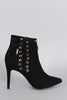 Shoe Republic LA Corset Lace Up Pointy Toe Booties