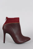 Wild Diva Lounge Pointy Toe Zipper Edge Stiletto Booties