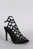 Wild Diva Lounge Caged Peep Toe Stiletto Heel