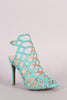 Wild Diva Lounge Caged Peep Toe Stiletto Heel