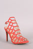 Wild Diva Lounge Caged Peep Toe Stiletto Heel