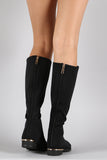 Liliana Lycra Metallic Accent Knee High Boot