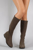 Liliana Lycra Metallic Accent Knee High Boot