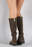 Liliana Lycra Metallic Accent Knee High Boot