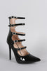 Shoe Republic LA Strappy Buckled Pointy Toe Stiletto Pump