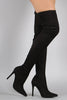 Suede Pointy Toe Stiletto Over-The-Knee Boots