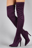 Suede Pointy Toe Stiletto Over-The-Knee Boots