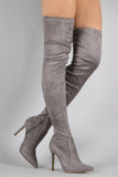 Suede Pointy Toe Stiletto Over-The-Knee Boots