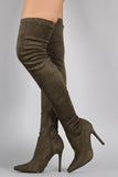 Suede Pointy Toe Stiletto Over-The-Knee Boots