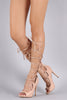 Liliana Peep Toe Corset Lace Up Stiletto Heel