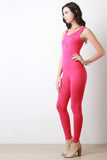 Sleeveless Jersey Knit Leotard Jumpsuit