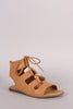 Bamboo Open Toe Lace Up Gladiator Flat Sandal