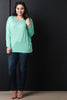 Round Neck Button Accent Dolman Sleeves Top