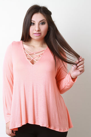 Strappy V-Neck Trapeze Top