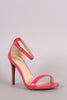 Wild Diva Lounge Patent Ankle Strap Open Toe Heel