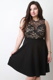 Crochet Lace Illusion Skater Dress