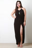 Halter Front Slit Maxi Dress