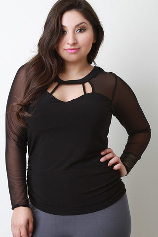 Cutout And Mesh Yoke Top