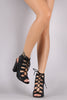 Bamboo Corset Lace-Up Chunky Stacked Heel