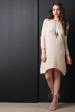 Dolman Sleeves High Low Shift Sweater Dress