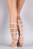 Qupid Studded Jelly Gladiator Flat Sandal