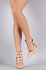 Vegan Suede Cut Out Pointy Toe Stiletto Heels